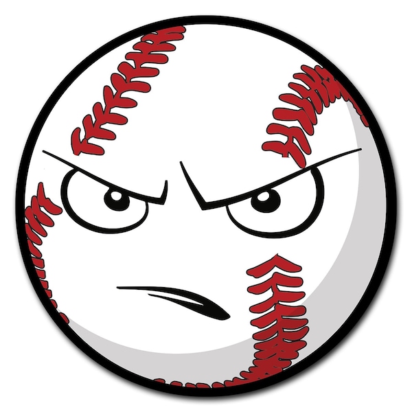 Angry Baseball Circle Corrugated Plastic Sign